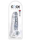 8" King Cock With Balls Clear Dildo