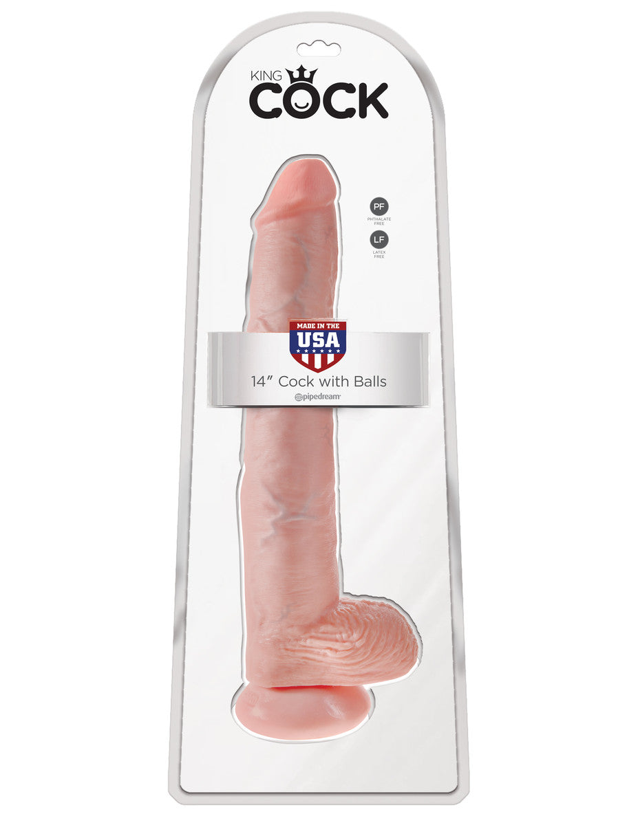 14" King Cock With Balls - 