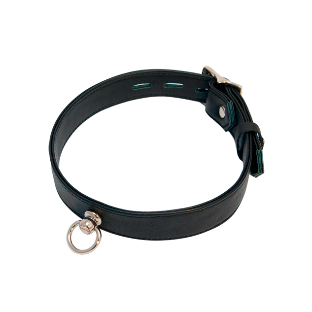 1" Padded Leather Collar With Centre Ring - 