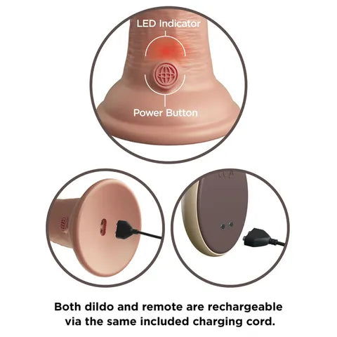 7" King Cock Elite Vibrating Dual Density Silicone Cock With Remote - 