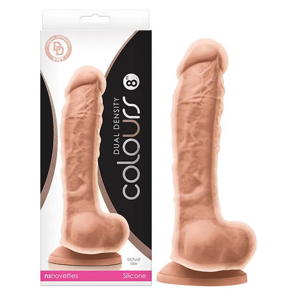 8" Colours Dual Density Silicone Dildo - 