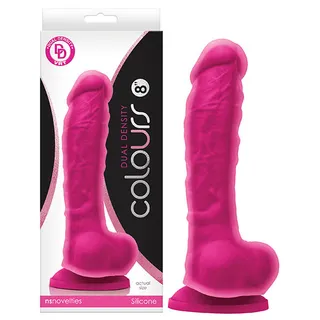 8" Colours Dual Density Silicone Dildo - 