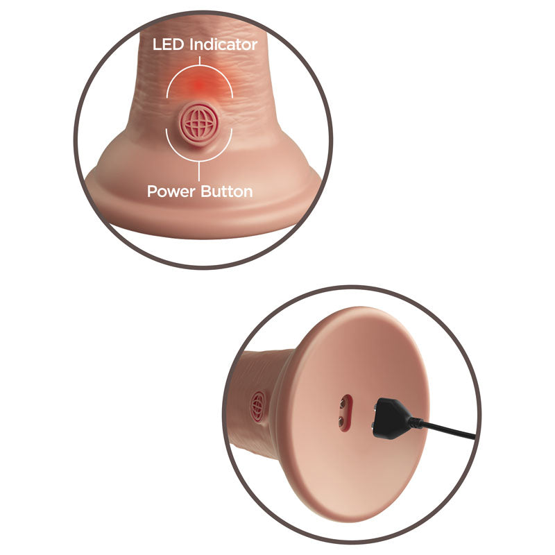 8" King Cock Elite Vibrating Dual Density Silicone Cock - 