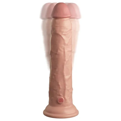 9" King Cock Elite Vibrating Dual Density Silicone Cock With Remote - 