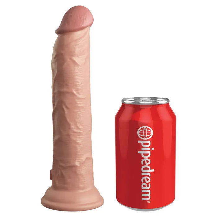 9" King Cock Elite Vibrating Dual Density Silicone Cock With Remote - 