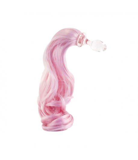 Baby Pink Crystal Minx Detachable Faux Pony Tail Plug - 