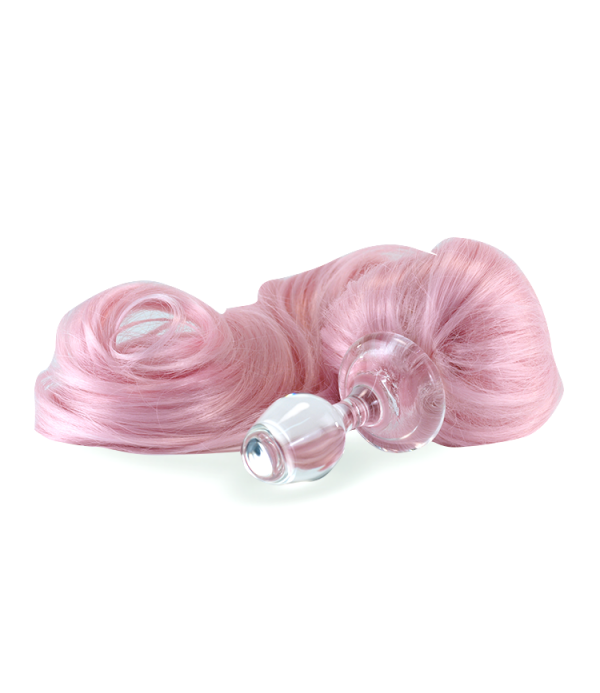 Baby Pink Crystal Minx Detachable Faux Pony Tail Plug - 