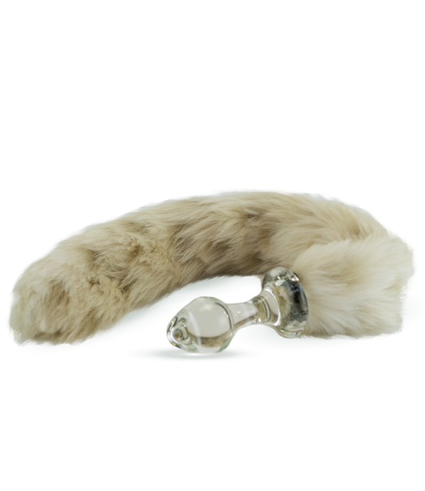 Crystal Minx Detachable Faux Snow Leopard Tail Plug - 