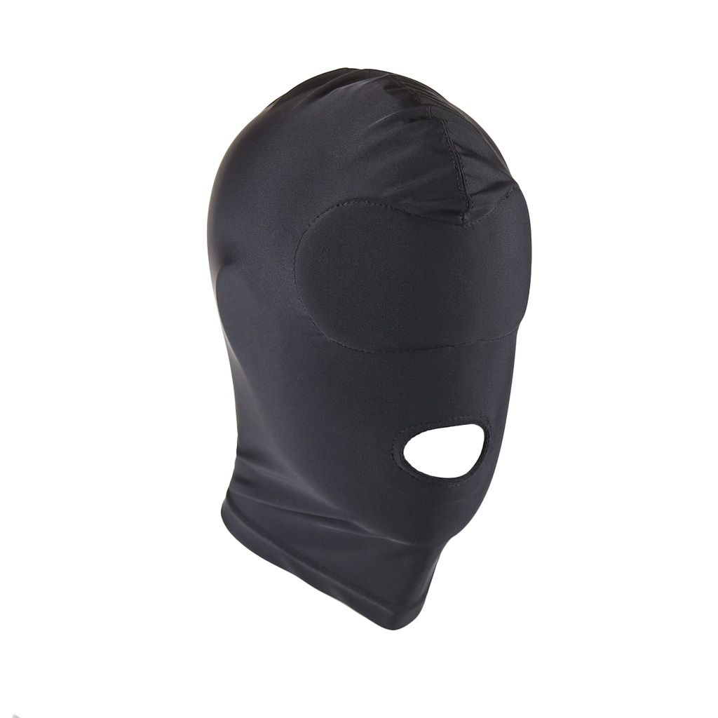 Spandex Open Mouth Hood With Padded Blindfold