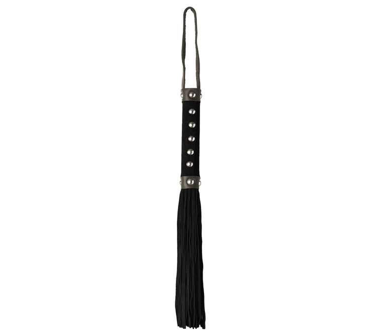 Love In Leather Suede Tail Flogger With Studded Handle