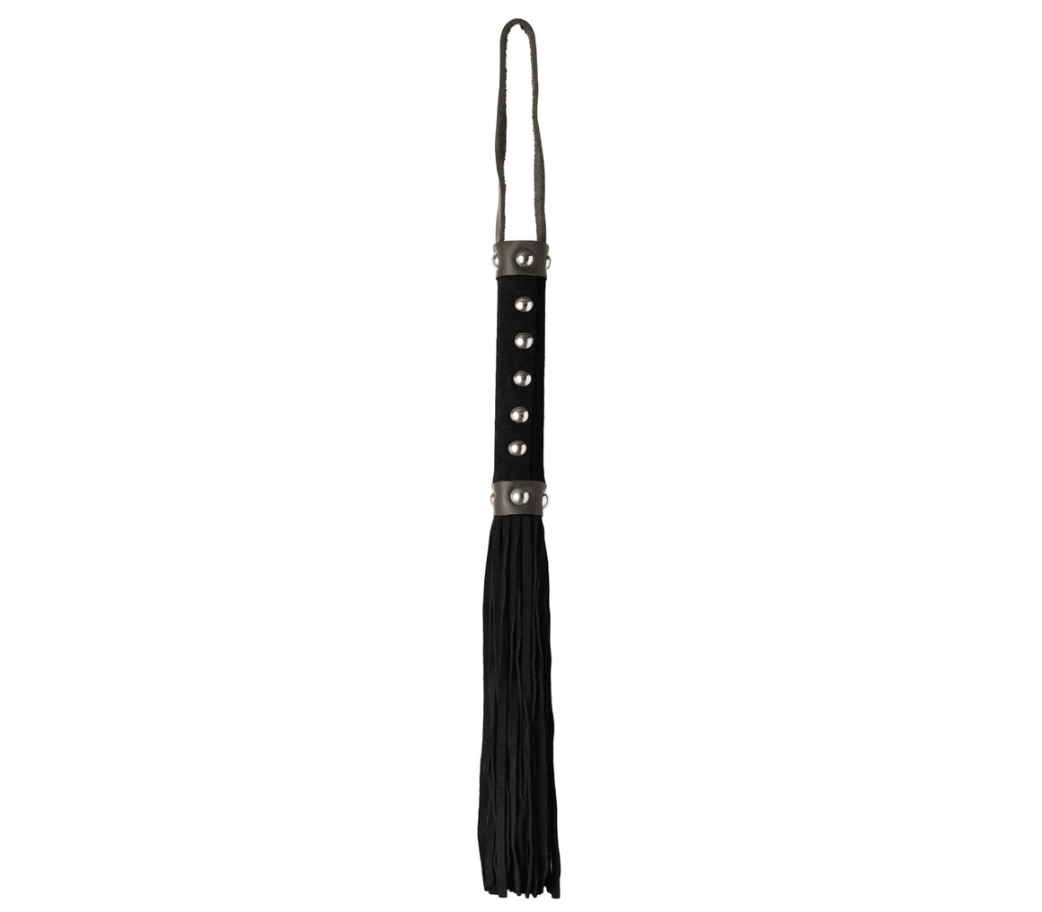 Love In Leather Suede Tail Flogger With Studded Handle