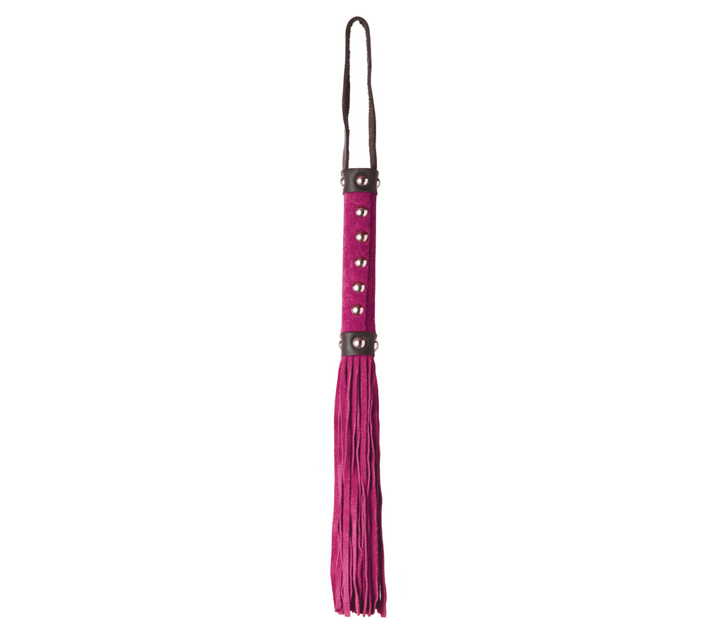 Love In Leather Suede Tail Flogger With Studded Handle