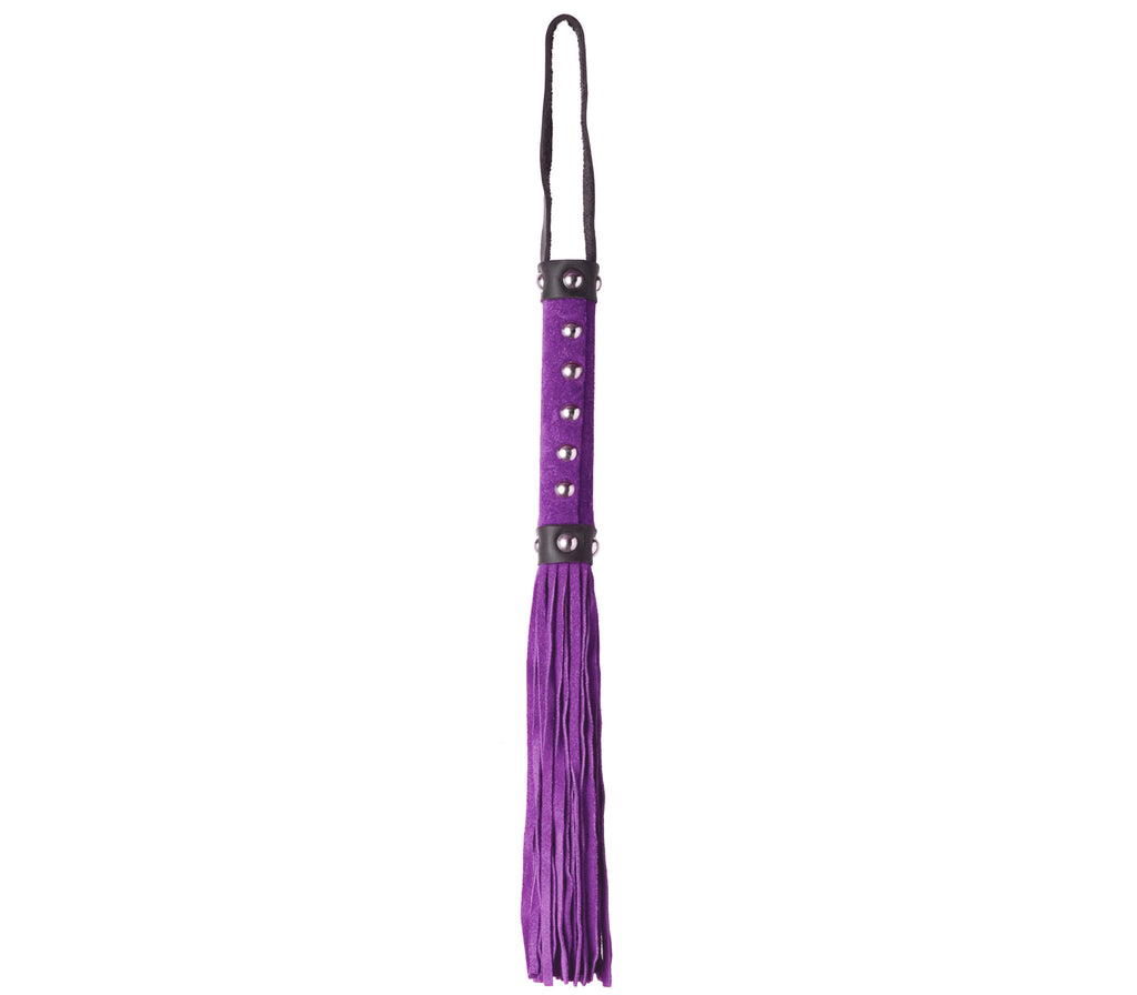 Love In Leather Suede Tail Flogger With Studded Handle