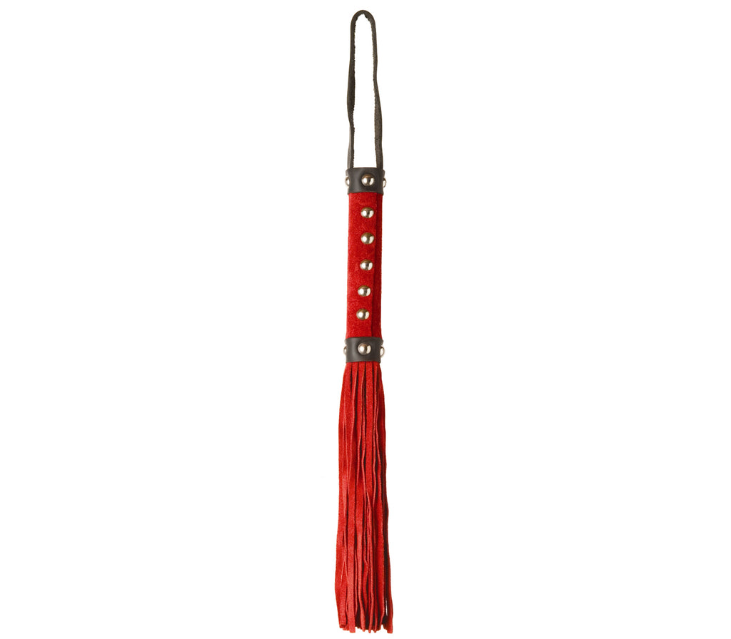Love In Leather Suede Tail Flogger With Studded Handle