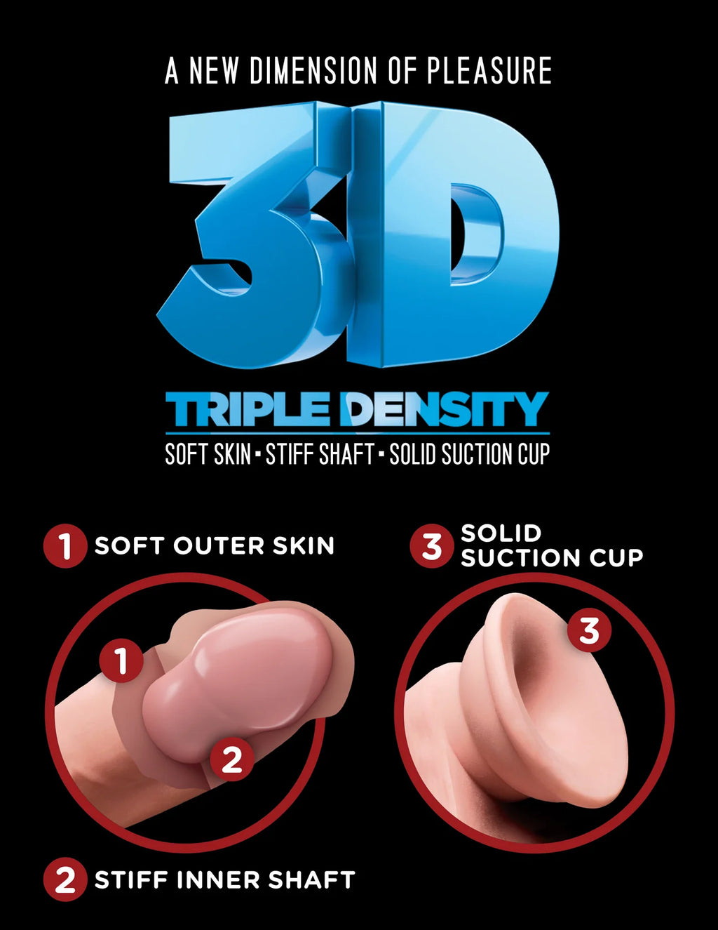King Cock+ 9" 3D Triple Density Cock With Balls