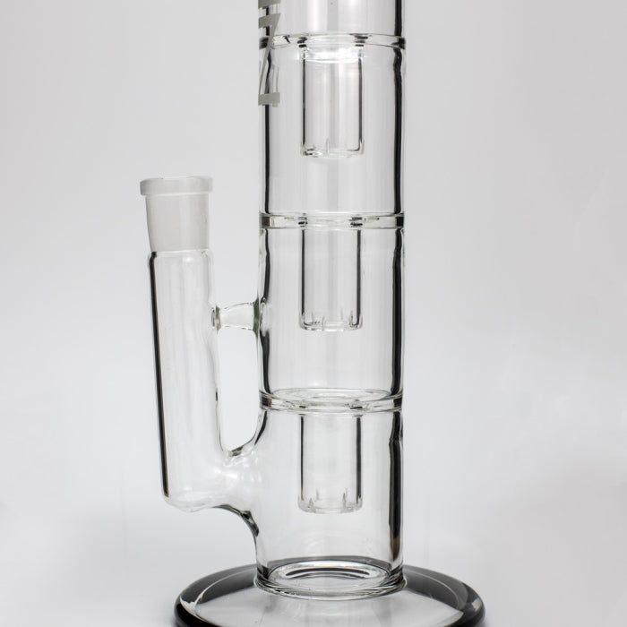WATERFALL - TITAN SERIES - TRIPLE TRAP GLASS BONG BLACK BONZA CONE - DELUXE EDITION