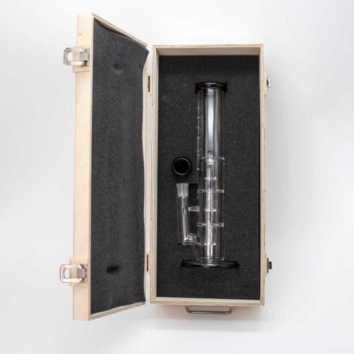 WATERFALL - TITAN SERIES - TRIPLE TRAP GLASS BONG BLACK BONZA CONE - DELUXE EDITION