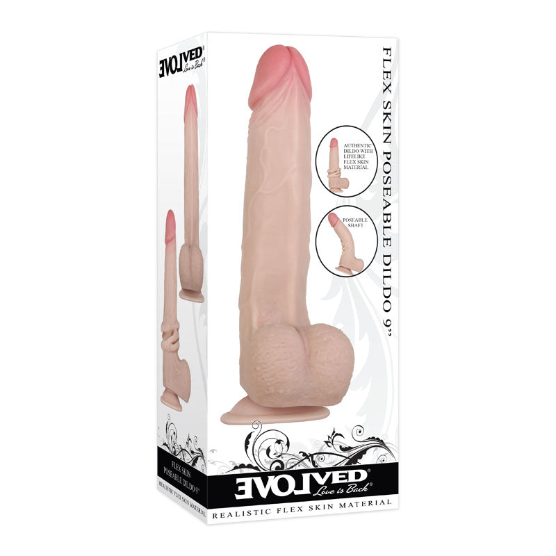 Evolved Flex Skin Poseable Dildo 9" (various colours)