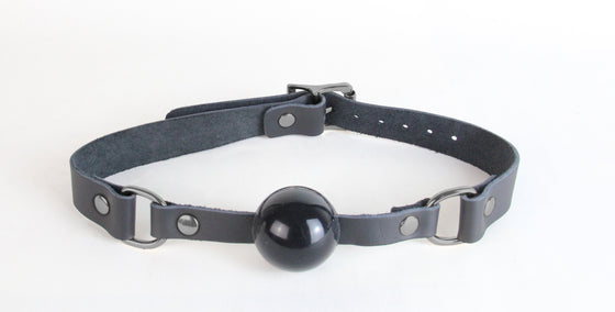 Love In Leather Leather Gag With Solid Rubber Ball