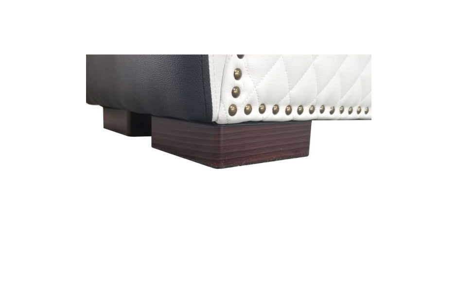 Kama Sutra Quilted and Studded Chaise Love Lounge - Black/White