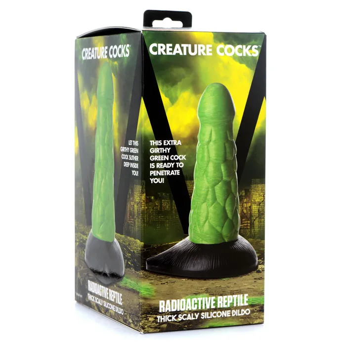 Fantasy Dildo - Creature Cocks - Radioactive Reptile Scaly Silicone Dildo