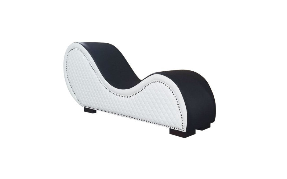 Kama Sutra Quilted and Studded Chaise Love Lounge - Black/White