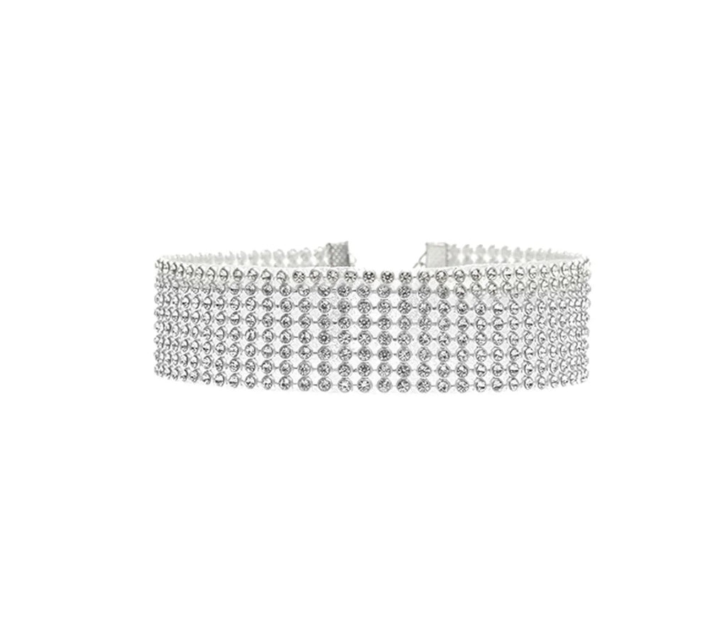 Love In Leather Diamante Choker