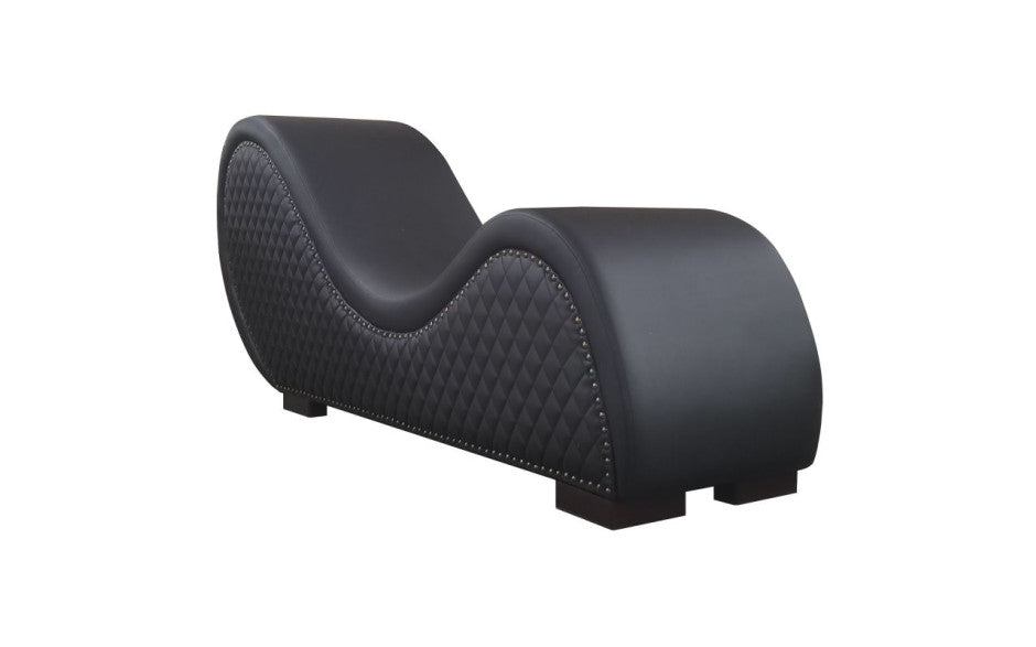 Kama Sutra Quilted and Studded Chaise Love Lounge - Black