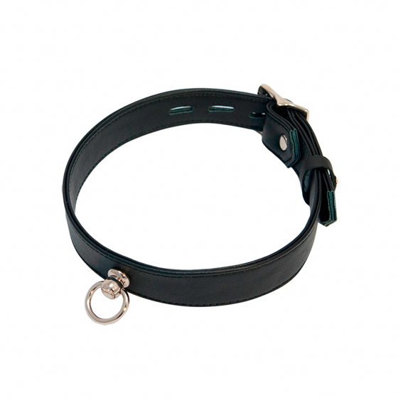 1" Padded Leather Collar With Centre Ring