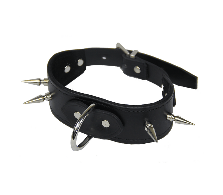 Love In Leather Heavy Spiked Italian Leather Collar