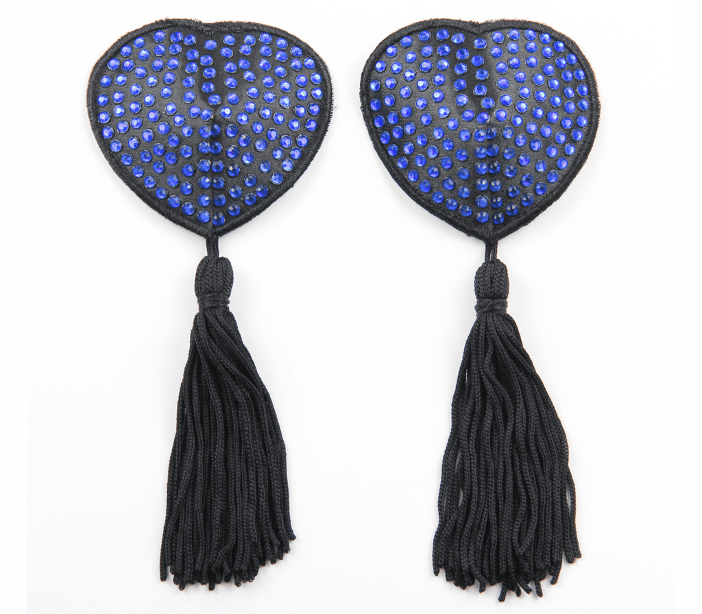 Heart Shaped Nipple Tassels With Rhinestones